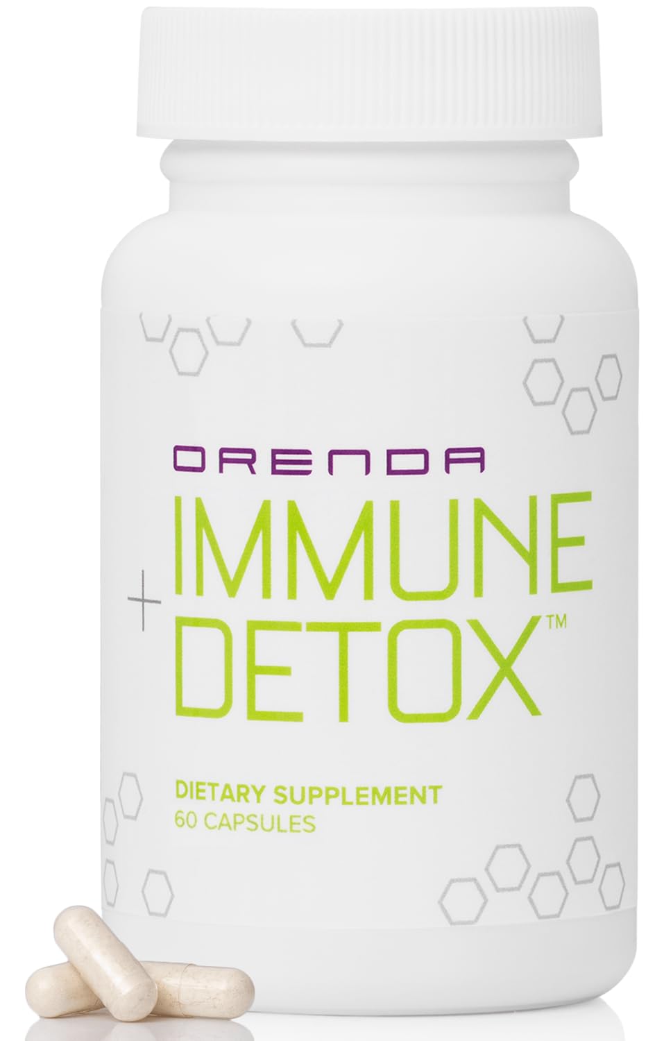 Orenda Immune + Detox - Specialized Formula with Calcium d-Glucarate, Beta 1,3 Glucans & IMMUSE® for Wellness and Balance - 60 Capsules