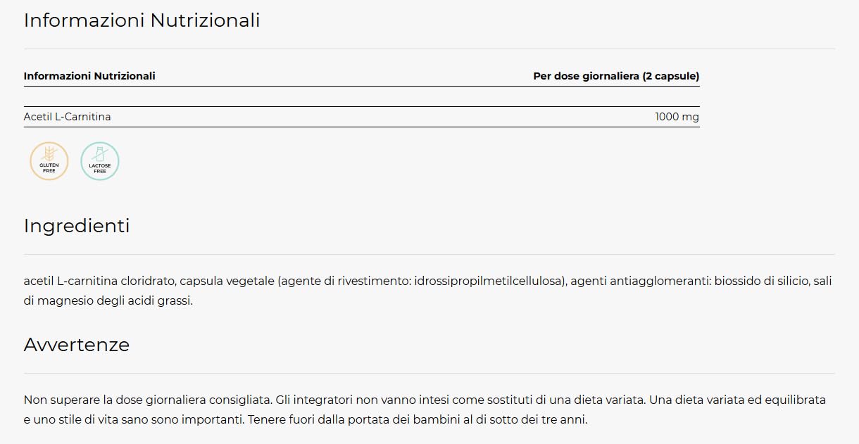 Yamamoto Acetyl L- Carnitine 1000 mg - 120 compresse - Integratore Alimentare a Base di Acetil Carnitina 1000mg dose