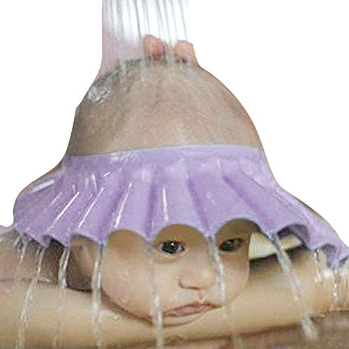 Baby ShowerCap, Bigban Baby Shampoo Shower Bathing Bath Protect Adjust Soft Cap Hat New (Purple)