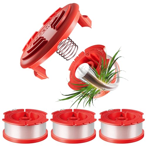 Chway 5 Pcs CMZST0653 String Trimmer Spools Compatible with Craftsman Weed Eater CMCST900, CMESTA900, CMESTE920, CMCST98020, 4 Pcs 0.065’’ Replacement Spools, 1 Pcs CMZST120SC Cap and 1 Pcs Spring