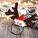 Weihnachten Haustier Stirnband, Hund Katze Rentier Geweih Weihnachtskostüm Elch Kopfbedeckung Verstellbare Kopfschmuck Haarreif mit Weihnachtsmütze, Weihnachts Kostüm Outfit für Hunde Katzen Geschenk
