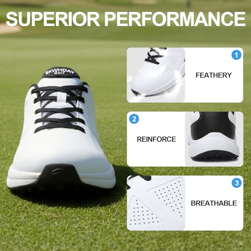 BKWHDAY Spikeless Lightweight Golf Shoes