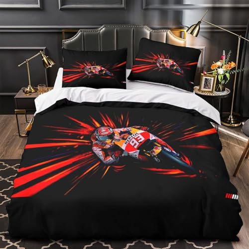 Housse de couette moto en microfibre résistante avec fermeture éclair parure de lit 140x200 - 2