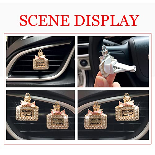 Image of Bling Rhinestone Car Air Vent Clip Charms - 2Pcs Crystal Car Accessories for Women, Interior Decoration