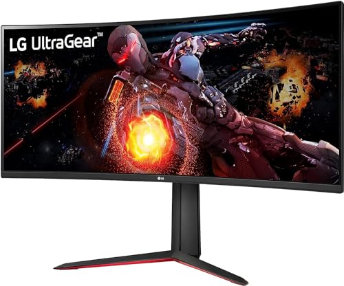 LG 34GP63A-B 34' Curved Ultragear QHD (3440 x 1440) HDR 10 160Hz Gaming Monitor with Tilt/Height Adjustable Stand, AMD FreeSync Premium, Display Port and HDMI, Black, WEPGPY