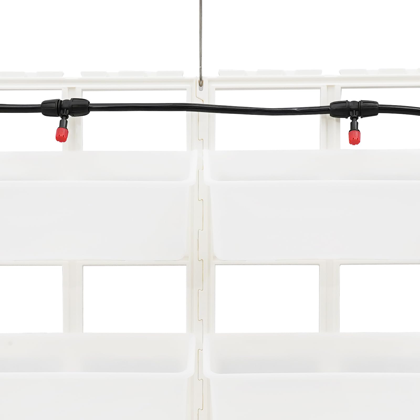 Madelynn Maceta vertical colgante de pared de 67 x 18,6 x 93 cm, para colgar en la pared, manguera de drenaje de 2 m, con 8 macetas para el cultivo de hierbas y flores