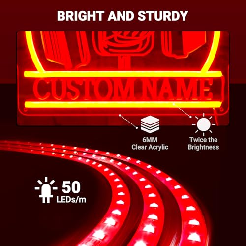 Image of Custom Recording Neon Sign, Personalized Microphone Headphones Name LED Sign, Customized Gifts for Musicians Audiophiles Enthusiasts , Dimmable Large Neon Light Up Music Signs, Music Studio Room Decorations