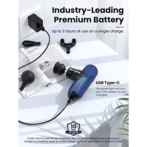 BOB AND BRAD Q2 Mini Massage Gun, Pocket-Sized Deep Tissue Massager Gun, Portable Percussion Muscle Massager Gun, Ultra Small & Quiet Muscle Massage Gun with Carry Case, FSA and HSA Eligible -Blue - Image 5