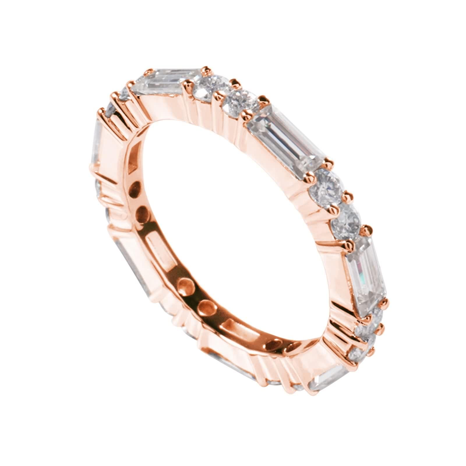 Anello Fidanzamento Oro Bianco, Anello Moissanite Vintage Eternità Oro 9/14/18K Gioielli Di Moda