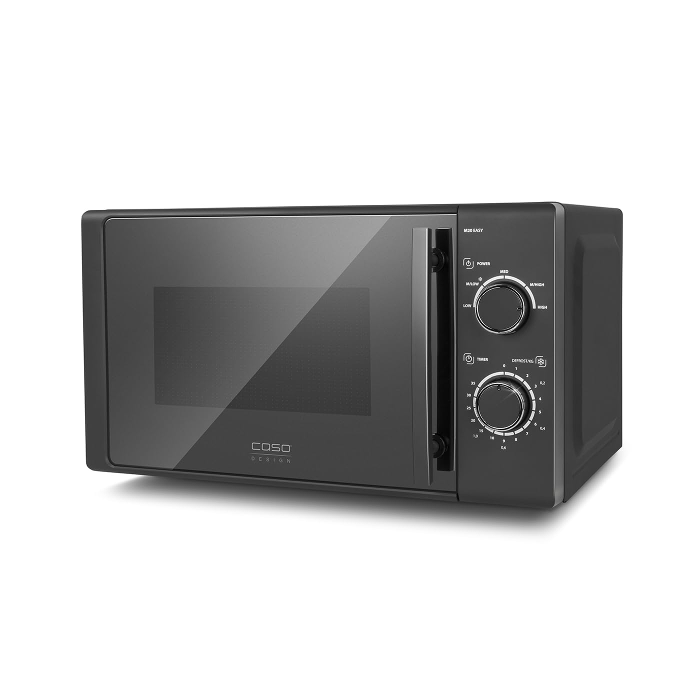 CASO M 20 EASY, Mikrowelle, 20L, 700 Watt, Drehteller Ø 25,5cm | 2 Auftauprogramme, anthrazit, Schwarz, Testsieger: Haus & Garten Test