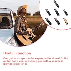 CIVVOPSSW Sangle de guitare acoustique Instrument ceinture d’épaule Pick Pocket basse pièces de rechange, Grille de… - Les Beatles, Paul McCartney, John Lennon, RIngo Starr, George Harrison CIVVOPSSW Sangle de guitare acoustique Instrument ceinture d'épaule Pick Pocket basse pièces de rechange, Grille de… – Image 4