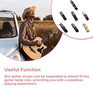 CIVVOPSSW Sangle de guitare acoustique Instrument ceinture d’épaule Pick Pocket basse pièces de rechange, Grille de… - Les Beatles, Paul McCartney, John Lennon, RIngo Starr, George Harrison CIVVOPSSW Sangle de guitare acoustique Instrument ceinture d'épaule Pick Pocket basse pièces de rechange, Grille de… – Image 4