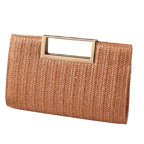 Image of Women Straw Drawstring Bucket Purse Small Tote Shoulder Handbag Hollow Out Cross-body Bag for Summer,Beach | Straw