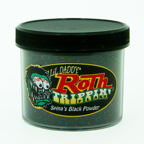 Lil' Daddy Roth Metal Flake - Spina's Black Powder - Solid Flake (2oz - Standard .015