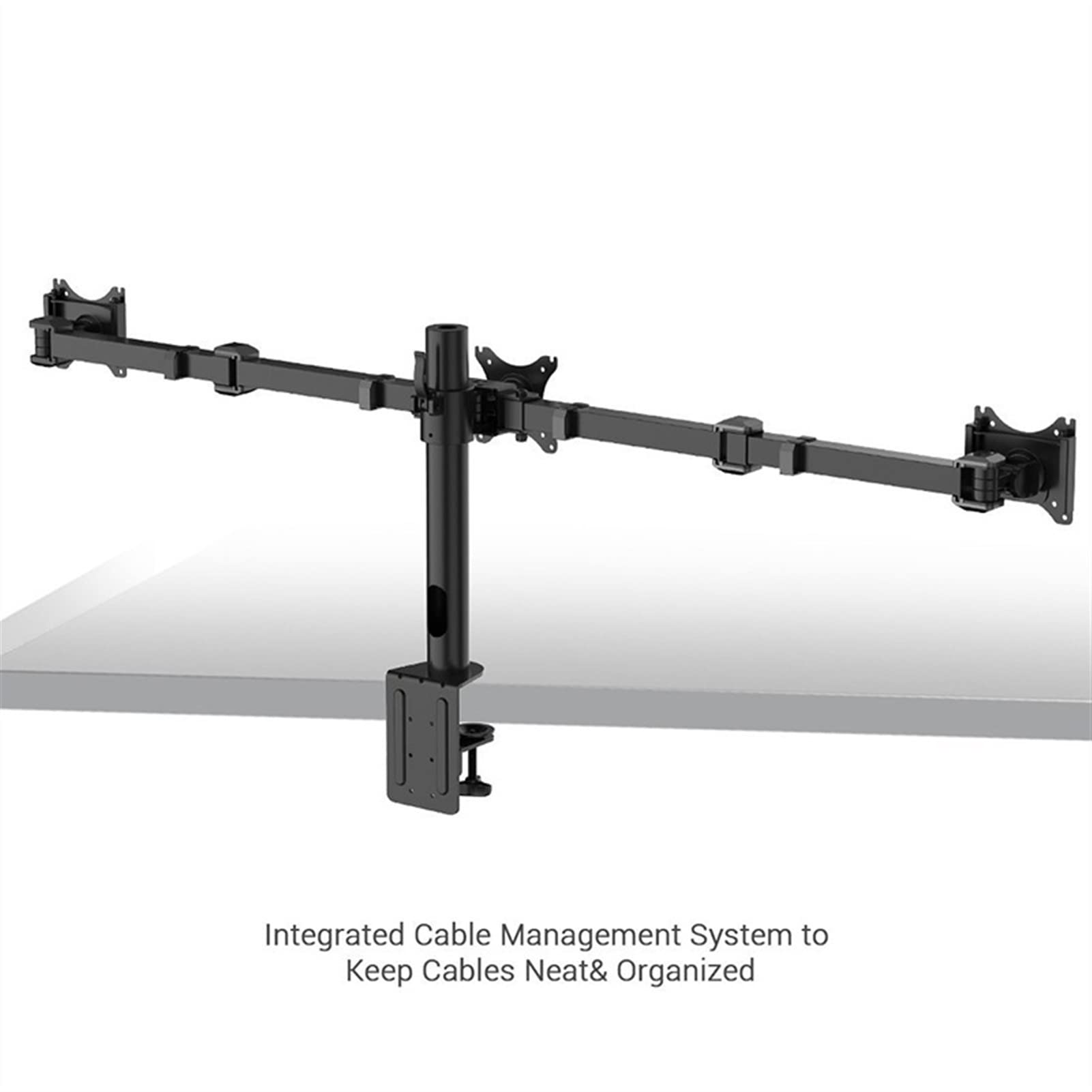 Supporto per TV triplo monitor per 10-27 pollici Supporto da scrivania per 3 monitor, braccio completamente regolabile e autoportante per impieghi gravosi, supporto con clip da scrivania, ogni bracci