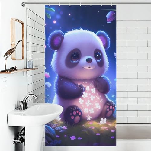 Rideau de douche pour baignoire d'angle imprimé panda rigolo