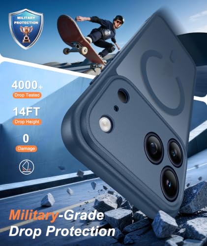 Image of FNTCASE for iPhone 17 Pro Case: Translucent Blue Slim Cases Compatible with MagSafe, Full Camera Protection & Tempered Glass Protector, 14FT Military Grade Drop Tested, Matte Skin-Friendly Cover