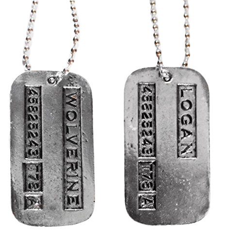 New Horizons Production Marvels X-Men Wolverine Logan's Double Sided Silvertone Dog TAG Pendant Necklace