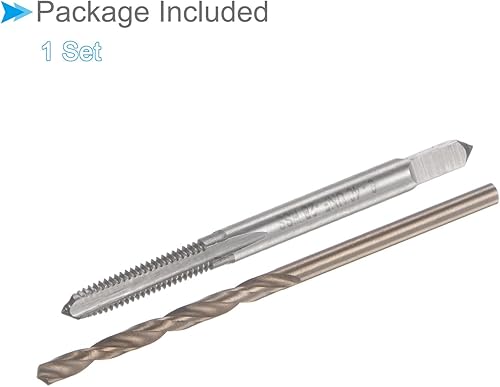 Miniatura 5 de Juego de brocas y brocas, 6-40 UNF 2B rosca de grifo de 0.106 in de diámetro de taladro, kit de herramientas de llave de tornillo de máquina y broca