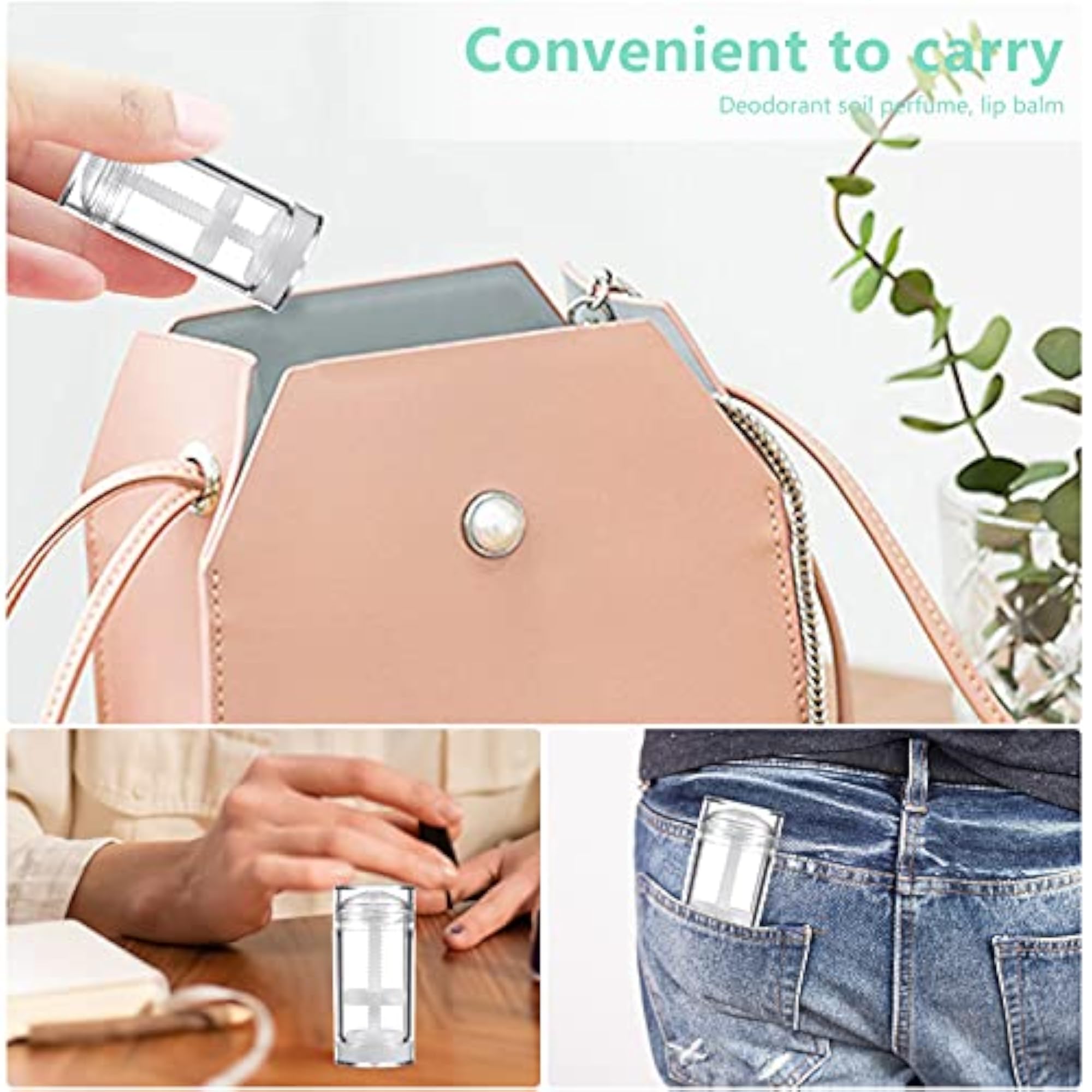 6Pcs 30ml Empty Deodorant Containers Twist-Up Refillable Storage Bottles