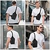 HOTUT Small Sling Bag,Waterproof Chest Bag for Men and Women,Mini Crossbody Shoulder Backpack with Zipper and Adjustable Strap for Travel,Hiking,Cycling,Camping,Outdoor Sports(Black) #5