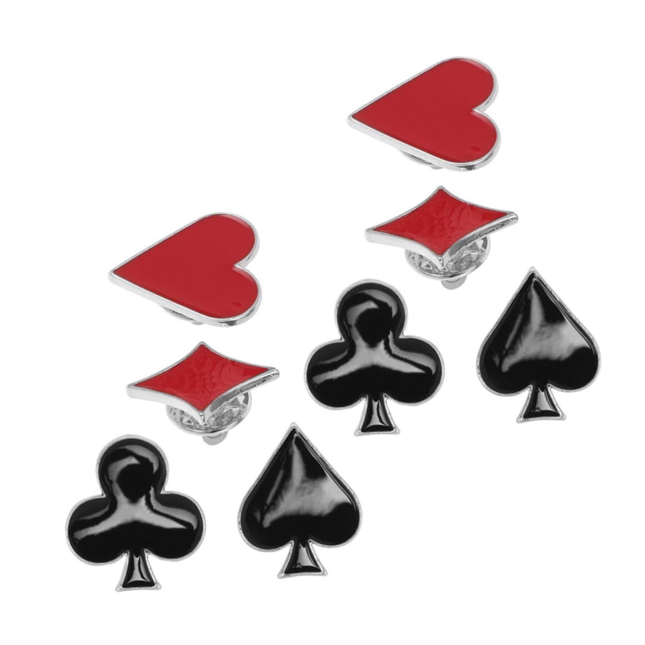 Jewelry Heart Revers Set 8pcs Emaille Spielen Card Square Brosche Stifte Männer Frauen Mode -Accessoire für Outfits Jewelry