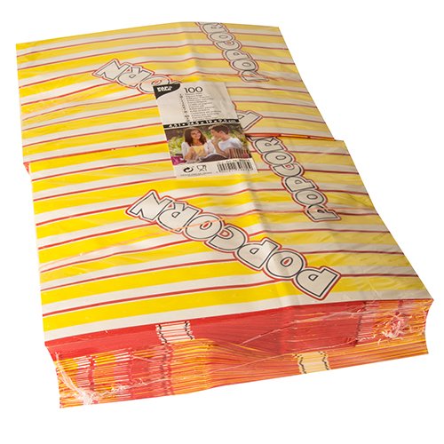 PAPSTAR - Lote de 100 bolsas para palomitas de palomitas (4,5 L, 24,5 x 19 x 9,5 cm, resistentes a la grasa, 100 unidades)