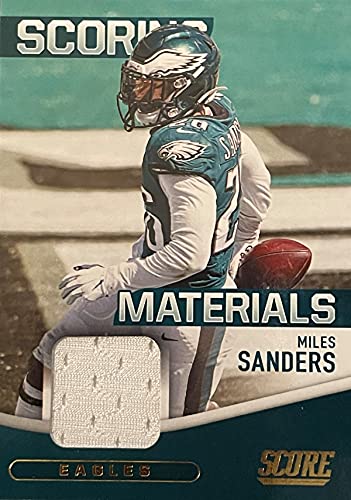 2021 Panini Score Football Authentic MILES SANDERS Jersey Patch Card Scoring Materials - Philadelphia Eagles