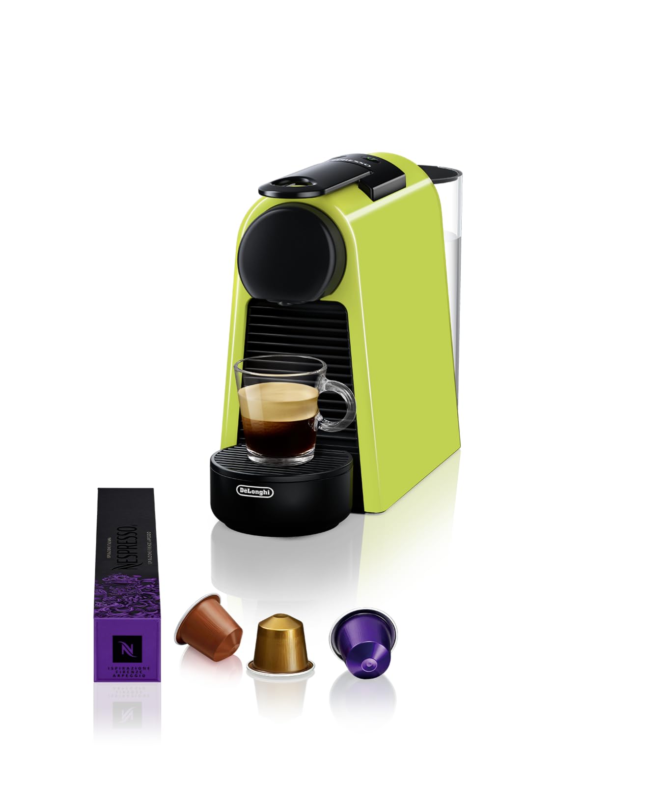 Nespresso Essenza Mini, machine à capsules, 19 bars, design compact, vert citron