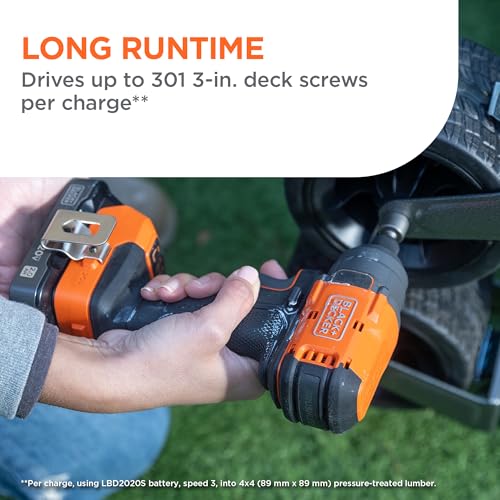 BLACK+DECKER 20V MAX POWERCONNECT Brushless Cordless Impact Driver Set with 2Ah Battery and Charger, 7 Pc Impact Driver Bit Set, 2000 In-Lbs Torque, 3200 RPM, LED Light, Ergonomic (BLIM78D1) thumbnail 4