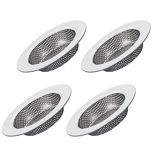 4PCS Kitchen Sink Strainer, WINDALY Stainless Steel Sink Drain Strainer with Large Wide Rim 4.5  Diameter, Sink Filter for Most Standard 3-1 2 Inch Kitchen Drain