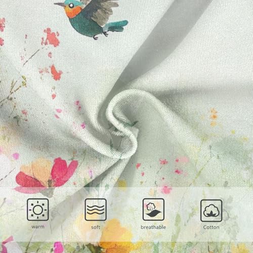 Colorful Wildflowers Cute Bird Girls' Underwear, Toddler Girl Panties, Girls Cotton Underwear, 2–8 Years3