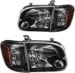 Pair Headlights Assembly 81110-0C030, 81150-0C030 Compatible With Toyota Tundra 2005-2006 Sequoia 2005 2006 Headlamps RH & LH