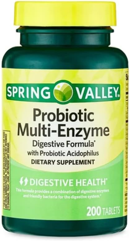 1 bot.Probiotic Multi-Enzyme Digestive Health Pills Tablets, 200 count