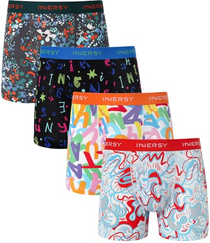 INNERSY Men's Breathable Mesh Boxer Briefs Cooling Moisture Wicking Underwear for Summer 4-Pack
