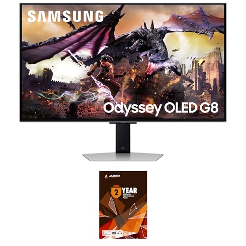 SAMSUNG LS32DG802SNXZA 32 Inch Odyssey G80SD 4K UHD Smart Gaming Monitor with 2 Year Amber Protection Plan (2024)
