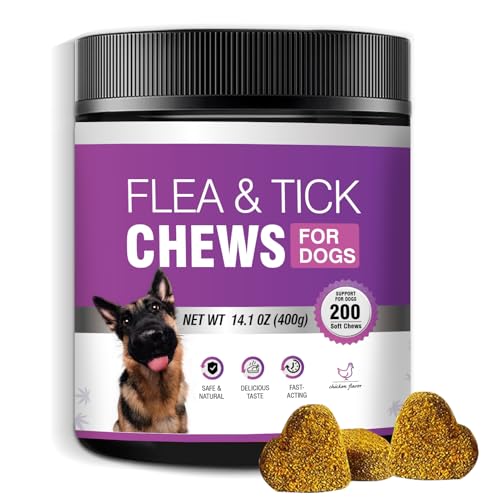 Flea and Tick Prevention Chewable for Dogs 200 Treatment Chews Natural Soft Chew Fleas Ticks Treatment Dog Oral Chewables Support Supplement Pest Defense Breeds and Ages Dogs Flea and Tick Prevention Chewable for Dogs 200 Treatment Chews Natural Soft Chew Fleas Ticks Treatment Dog Oral Chewables Support Supplement Pest Defense Breeds and Ages Dogs