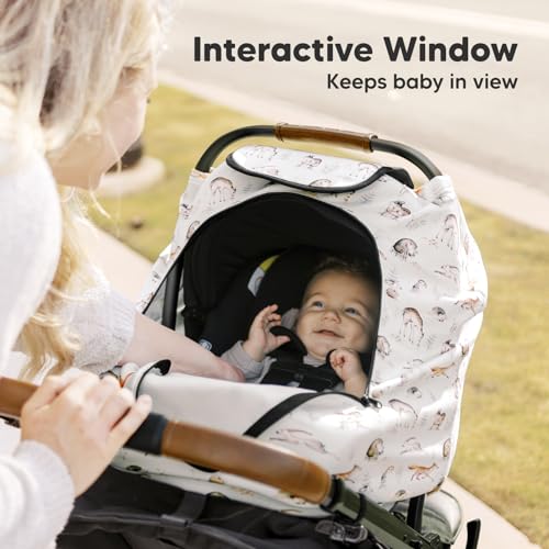 Image of KeaBabies Winter Car Seat Cover Baby, Newborn - Universal Fit Infant Carseat Covers Baby Girl, Boy, Breathable, Lightweight Blanket, Easy to Use Stroller Canopy, Rain,Wind,Sun Shade(Arcadia)