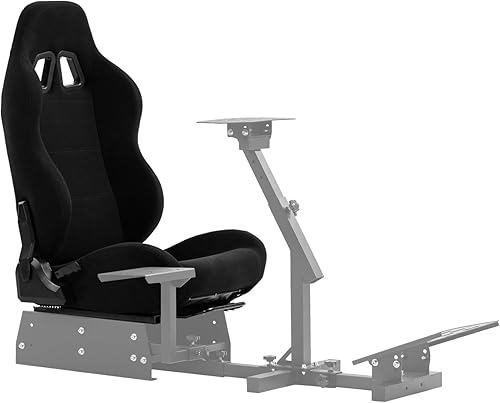 Miniatura 9 de Minneer Asiento de carreras de doble bloqueo deslizante con carga de 300 libras, ángulo ajustable, cómodo, ergonómico, asiento grande y alto, silla