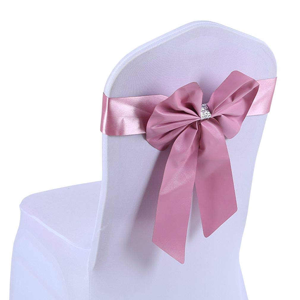 Correa de piel sintética con lazo para sillas de comedor color rosa pack de 30 decoraciones