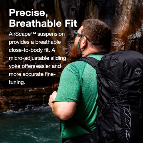 Image of Osprey Talon 33L Men's Lightweight Hiking Backpack - Daypack for Travel & Camping, Black /Coal Grey, Extended Fit