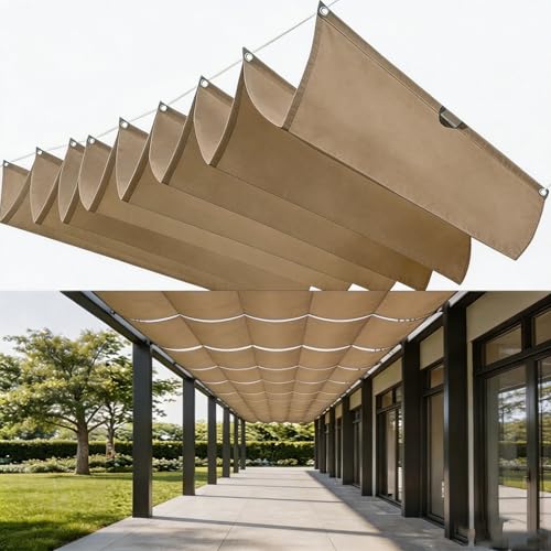 Toldo retráctil ajustable rectangular para protección solar e impermeable 50x350 2