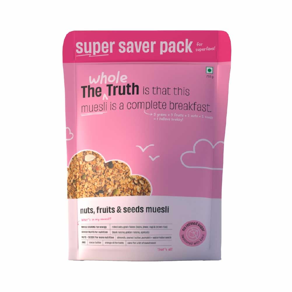 The Whole Truth - Super Saver Breakfast Muesli | Nuts, Dried Fruits and Seeds | 750 grams | Vegan | Dairy-free | No Artificial Sweeteners | No Added Flavours | Nutritious Snack and breakfast-picture-21