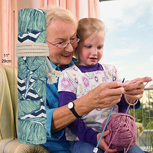 Image of Aeelike Tunisian Crochet Hooks, 11pcs Aluminum Crochet Hooks B-L for Crocheting, Crochets Hook Set with Roll Vintage Bag (2mm to 8mm)