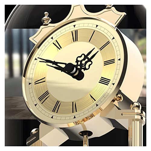 Reloj de péndulo de metal, reloj de salón, reloj de mesa, reloj de dormitorio, reloj de estudio, reloj de mesa ornamental, reloj despertador.