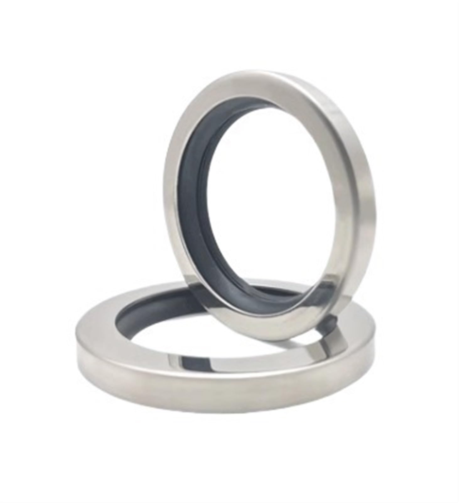 Sello de eje de acero inoxidable PTFE sello de aceite de labios dobles for compresor de aire de tornillo rotativo 1 pieza 42 X 55-65 X 8 mm(Size:42 * 55 * 8)