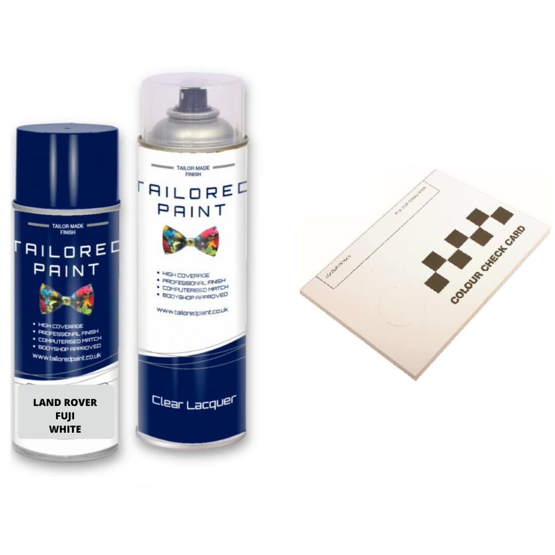 Tailored Paint Fuji White 1Aa, 867, Lrc867, Ndh, Ner Aerosol Spray Paint For Range Rover Evoque 2011-2022 Includes Colour Check Card (Aerosol Spray Paint + Lacquer)