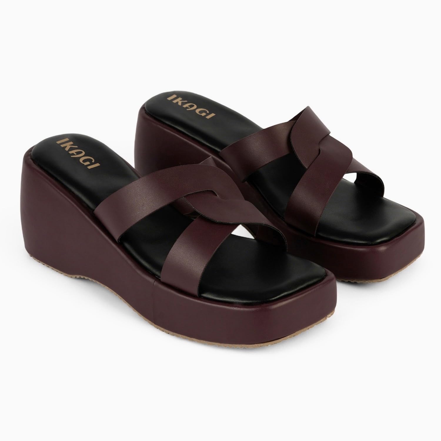 ikagi Women's Trending Stylish Fashion Platform Wedge Sandals | Slip-On Cross-Strap Heels | Comfortable Daily & Casual Footwear-picture-32