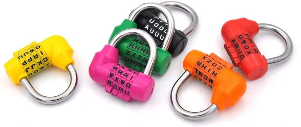 Candados de combinación de dígitos Cerradura de puerta Combinación de letras de 4 dígitos Candado de código de seguridad de viaje Candado de contraseña de diario Candado de seguridad de equipaje (Colo