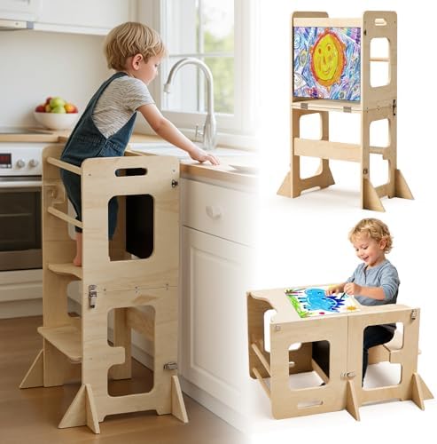 labebe Toddler Standing Tower for 12M+, Montessori Foldable Learn...